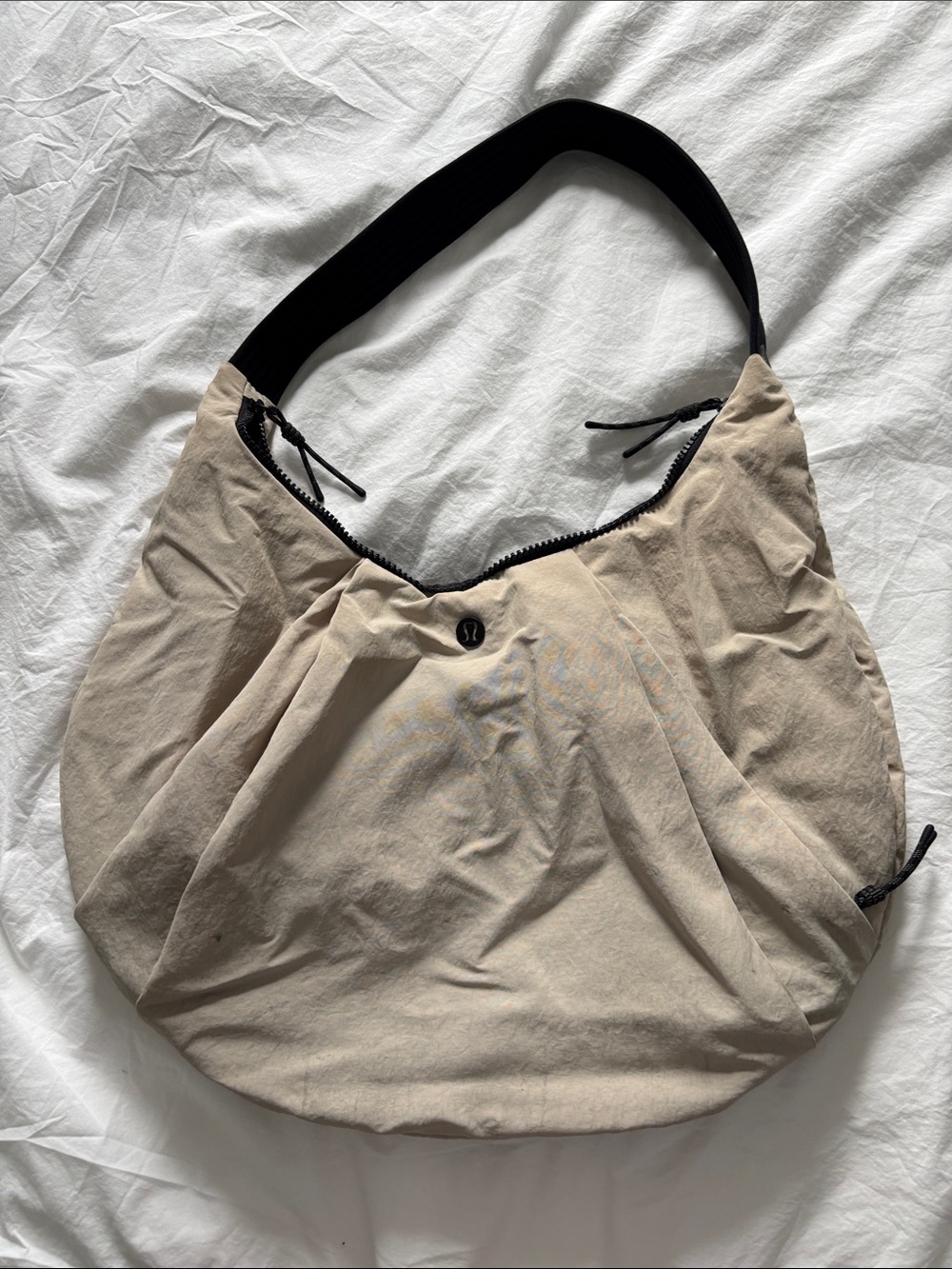 lululemon athletica Beige Shoulder Hobo with Black Strap